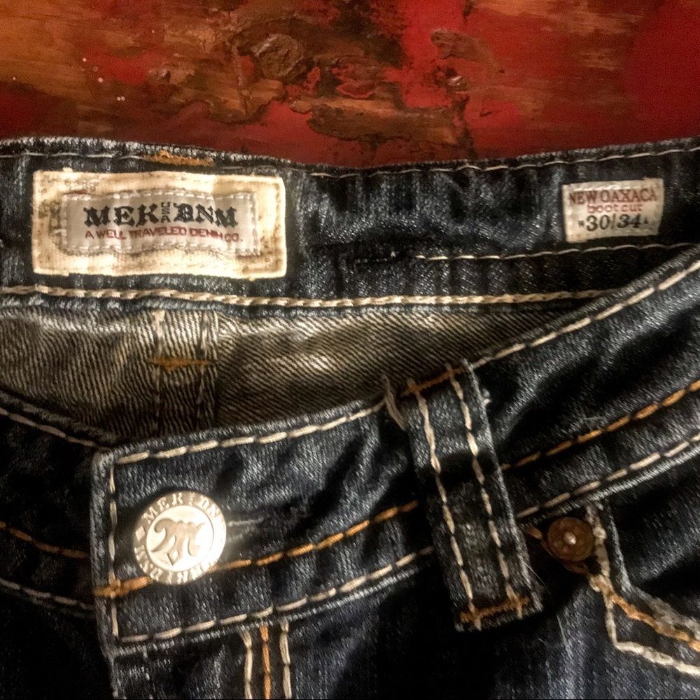 HP🌹 MEK “New Oaxaca Bootcut” Sexy Red Rose Jeans - Picture 7 of 9